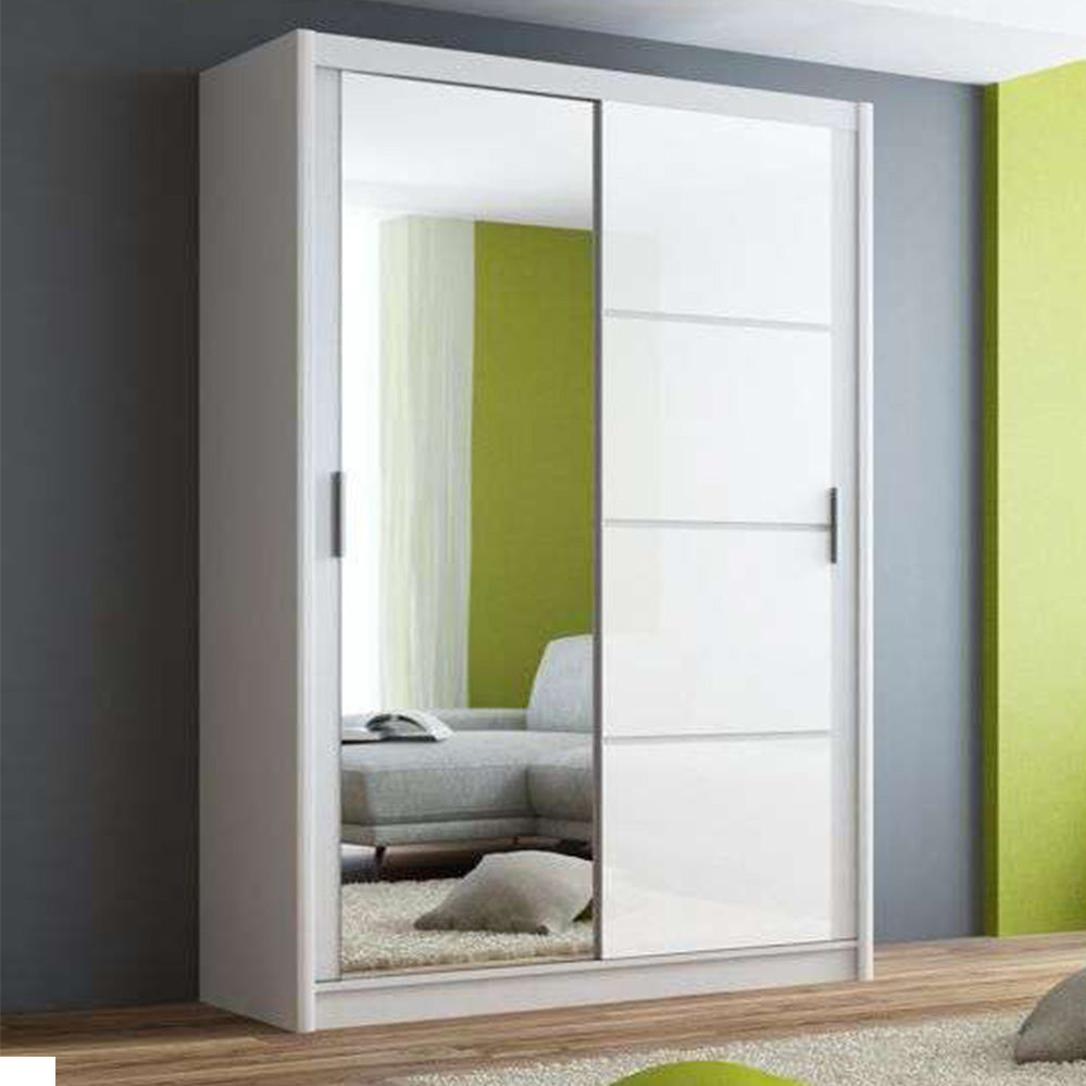 BRANDON 150cm Sliding Door Wardrobe White / White