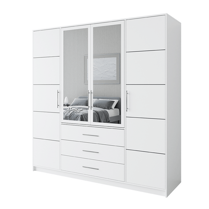 Wardrobe BALI D4 White + Mirror