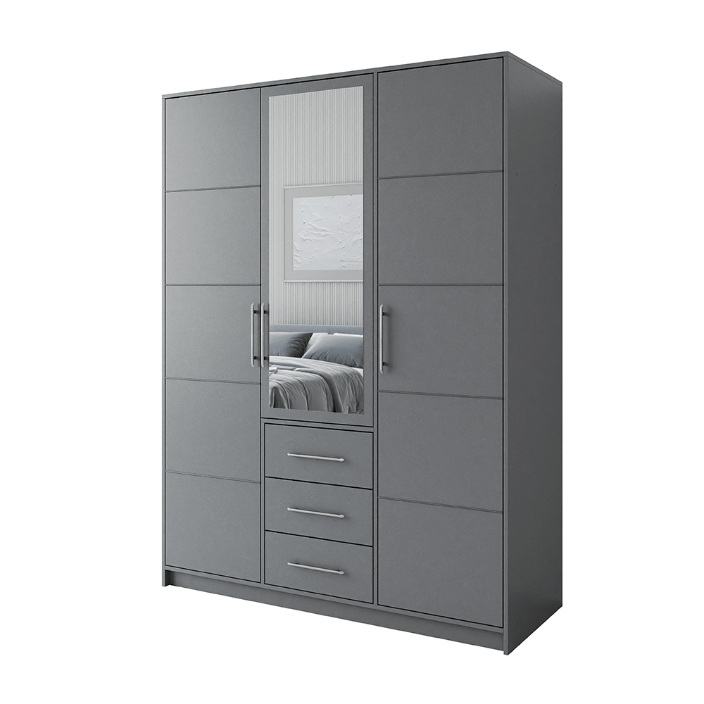 Wardrobe BALI D3 Graphite + Mirror