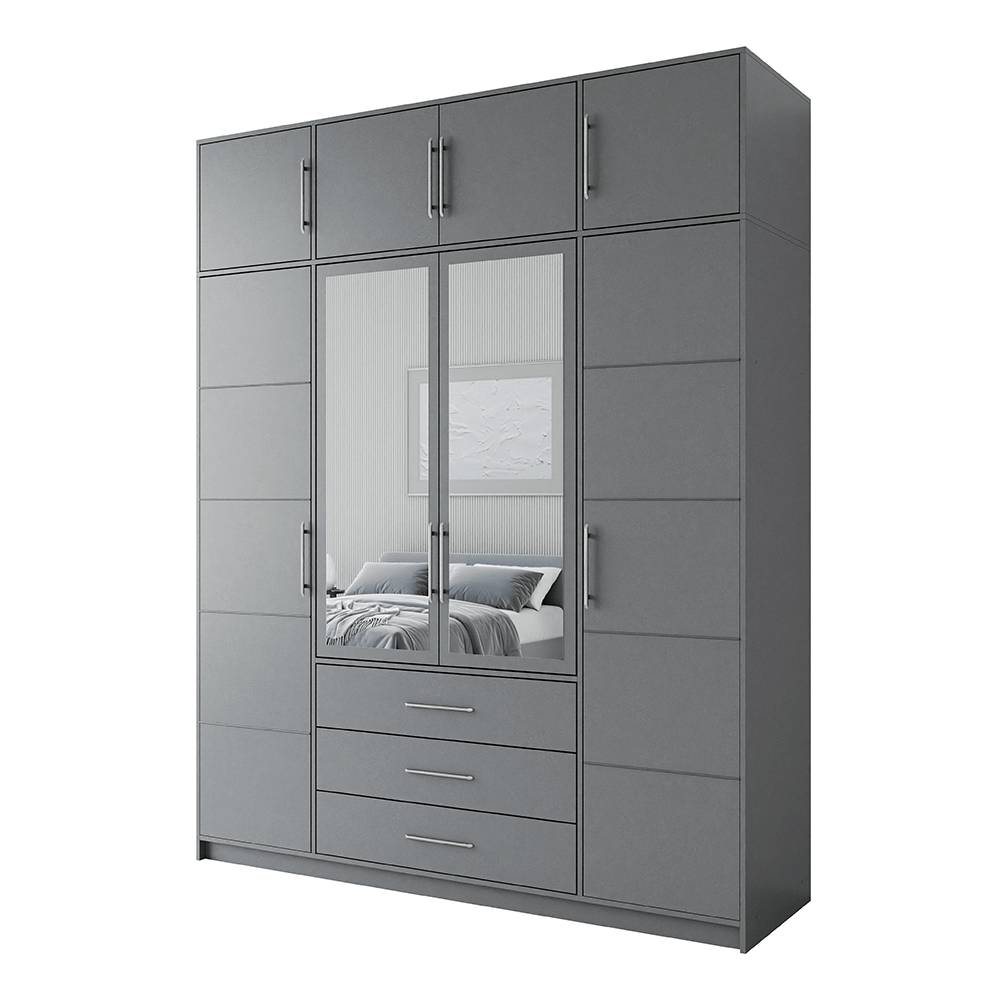 Wardrobe BALI D4 Graphite + Mirror with extension