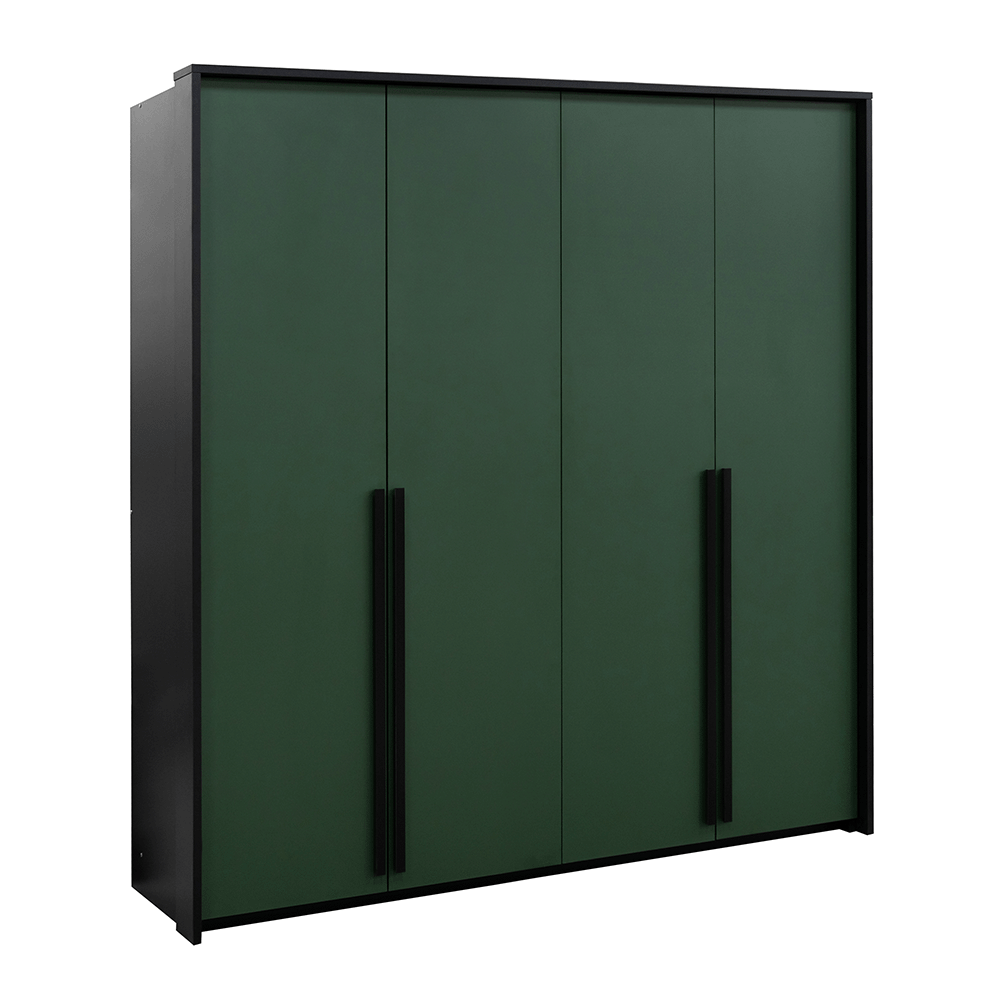 Wardrobe GENUA 210 Black / Bottle Green