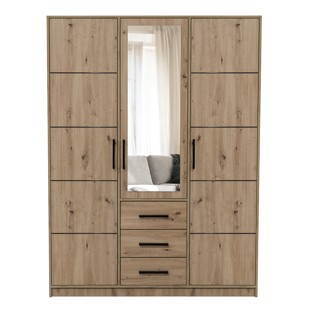 Wardrobe KOS D3 Oak Artisan + Mirror