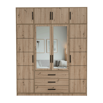 Wardrobe KOS D4 Oak Artisan + Mirror with extension