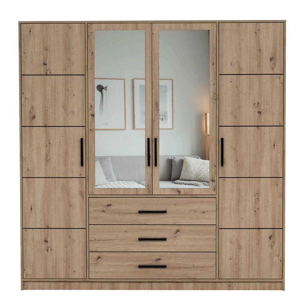 Wardrobe KOS D4 Oak Artisan + Mirror