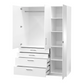 Wardrobe PEKOS 150 LUX White + Mirror