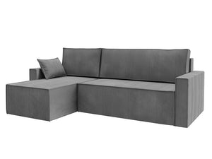 Corner Sofa Bed CORD Dark Grey