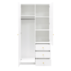 Wardrobe SIENA D2 White + Mirror