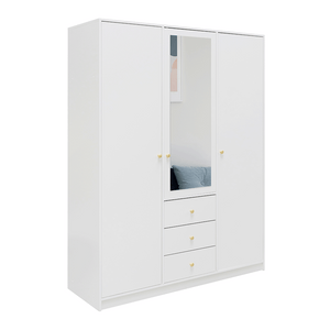 Wardrobe SIENA D3 White + Mirror