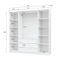 Wardrobe BALI D4 White + Mirror