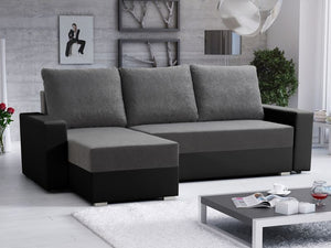 Corner Sofa Bed VINCENT 2 Grey / Black