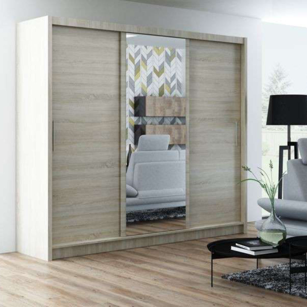 MONAKO 250cm Sliding Door Wardrobe Oak Sonoma