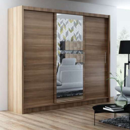 MONAKO 250cm Sliding Door Wardrobe Walnut