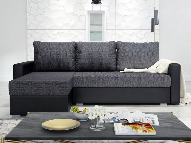 Corner Sofa Bed FELIX Black